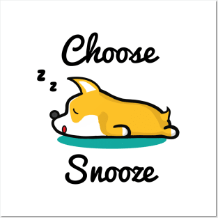 Corgi Choose Snooze – Sleepy dog Posters and Art